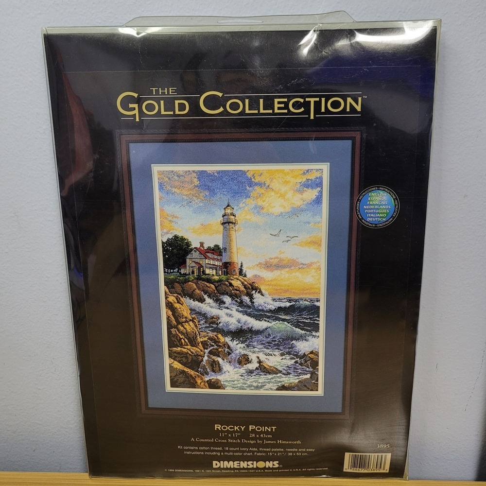 Dimensions Gold Collection Counted Cross Stitch Kit Rocky Point Lighthouse NEW
